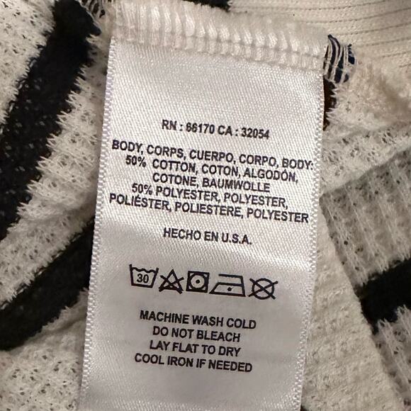 Anthropologie Vicky Thermal Waffle V Neck Tunic T.LA NWT Small Striped White Top - Picture 12 of 16